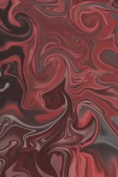 Bold red and black liquid marble swirl background Stock Illustration
