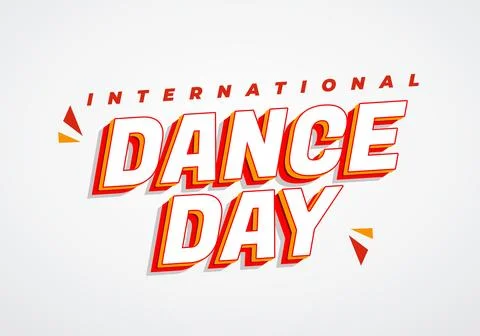 Bold red and orange 3d typography reading International Dance Day on a ligh.. Stock Illustration