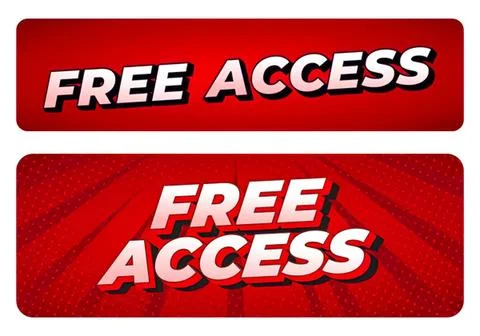 Bold red and white free access signs for digital or print Stockillustratie