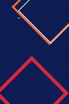 Bold red and white outlined arrow frames overlap on a dark blue backdrop, f.. Stock Illustration