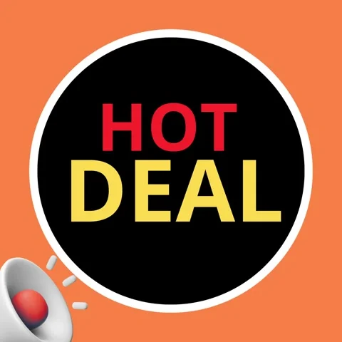 Bold red and yellow hot deal sign for online shopping sales campaign Video stock 343737035