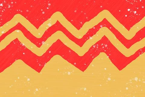 Bold red and yellow zigzag brushstroke pattern background Stock Illustration
