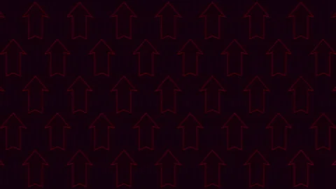Bold red arrows pattern on black background Stock Footage 311751877