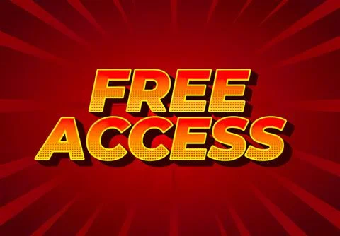 Bold red background with free access text for promotion Stock Illustration