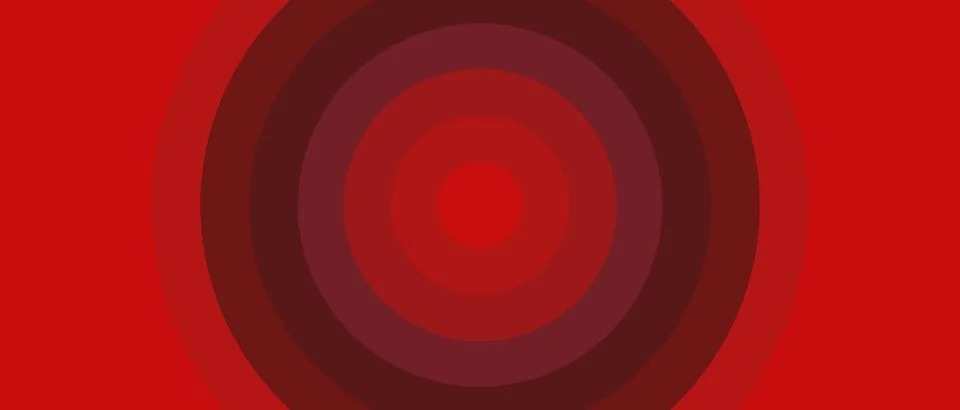 Bold Red Concentric Circle Abstract Radial Geometric Background Stock Illustration