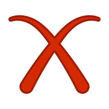 Bold Red Cross Mark Icon, Error Symbol reject xmark Stock Illustration