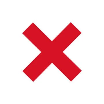 Bold Red Cross Mark Vector Icon Stock Illustration