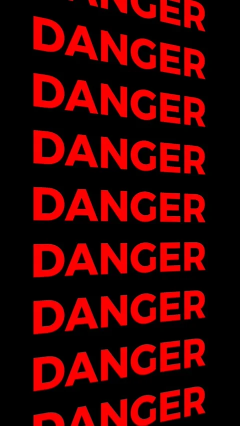 Bold red “DANGER” text repeating vertically Stock Footage 314776995