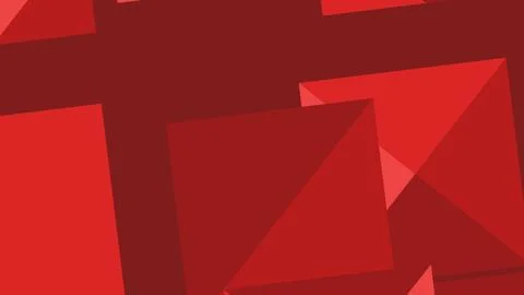 Bold red geometric forms overlap in a dynamic abstract composition with varyi Stock Illustration