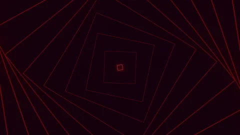 Bold red geometric maze pattern on black background Video stock 311752156