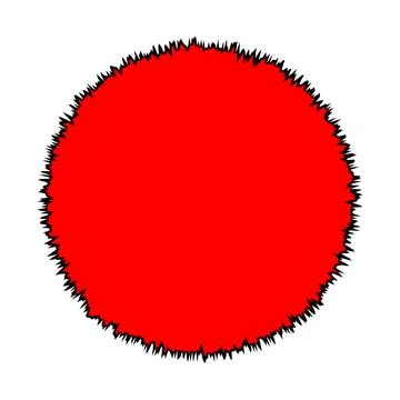 Bold red grunge circle with rough distressed jagged edges for abstract crea.. Stock Illustration