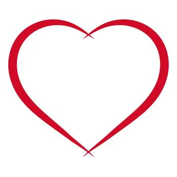 Bold red heart shape, clean design, love, romance, emotion Stock Illustration