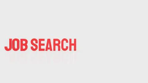 Bold Red Job Search Text On Clean Background Career Opportunity Concept 3d .. Stock Illustration