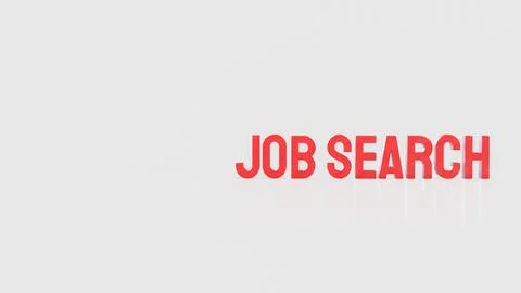 Bold Red Job Search Text On Clean Background Career Opportunity Concept 3d .. Stock Illustration