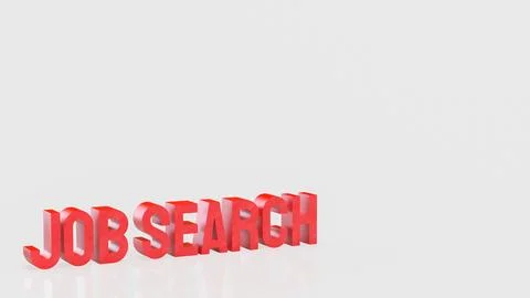 Bold Red Job Search Text On Clean Background Career Opportunity Concept 3d .. Stock Illustration