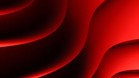 Bold red layered waves form a smooth abstract background with deep gradient.. Stock Illustration