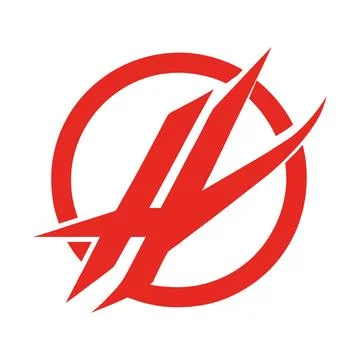 Bold red lightning bolt logo Illustrazione stock