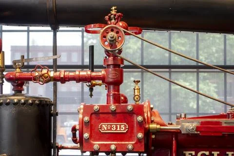 A bold red machine labeled No 315 Stock Photos