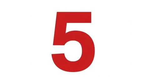Bold red number five Stock Illustration