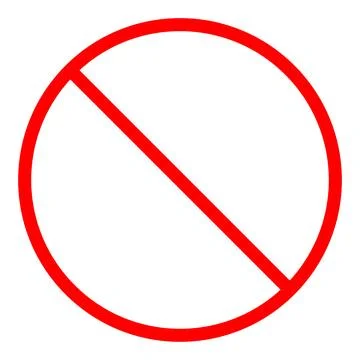 Bold red prohibition sign indicating no entry or forbidden. This universal .. Stock Illustration