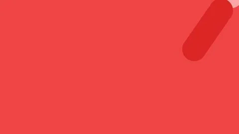 A bold red rectangular background with a subtle diagonal rounded shape in the Illustration