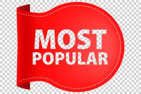 Bold red ribbon badge declaring most popular Stock Illustration