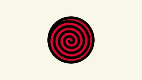 Bold Red Spiral Circle on Beige Stock Footage 340305714