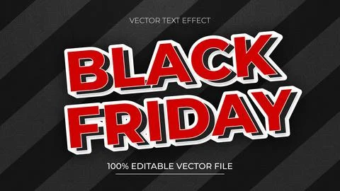 Bold red text effect for black Friday super sale Stock Illustration