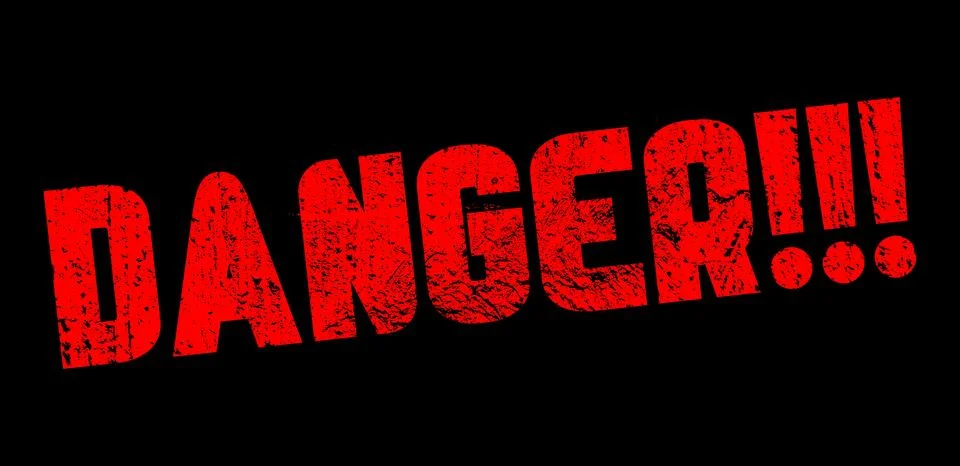 Bold red warning indicating potential threat or hazardous conditions Stock Illustration