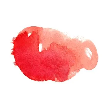 A bold red watercolor splash with subtle gradients exudes intensity and warmth Stock Illustration