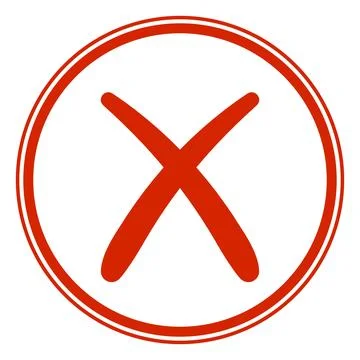 Bold red X icon in circle, cancel error warning sign Stock Illustration