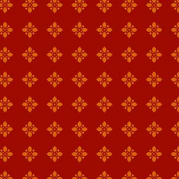 Bold Repeating Red Geometric Pattern Featuring Flower-Like Hexagon Motifs Stock Illustration