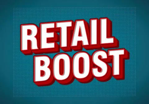 Bold retail boost sign with red and white letters Stock Illustration