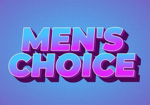 Bold retro 3d text reading mens choice in cyan and purple gradient with lon.. イラスト素材