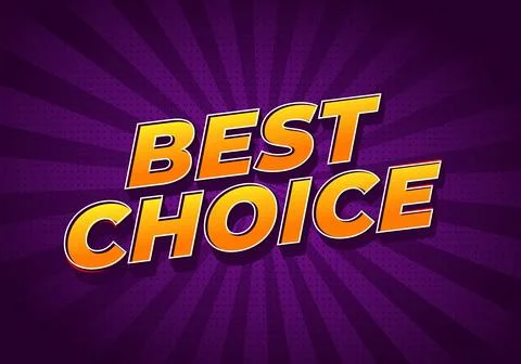 Bold retro comic style banner reading best choice in large yellow orange le.. Stock Illustration