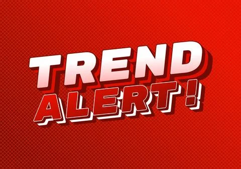 Bold retro comic style text trend alert! in white and red on a textured red.. イラスト素材