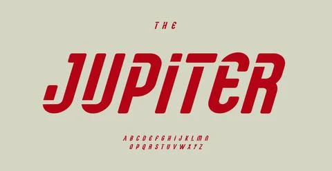 Bold Retro font. Italic, dynamic lettersi n Vintage, futuristic style. Perfect Stock Illustration