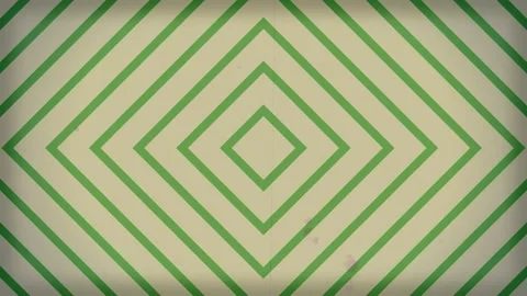 Bold Retro Green Diamond Stripe Expanding Loop BG with Film Grain Vignette Stock Footage 335689449