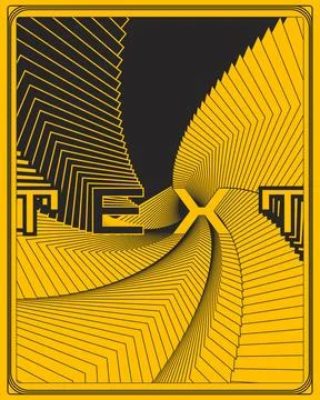 Bold Retro Text Poster Yellow Background Lightning Bolt Modern Wall Art Stock Illustration