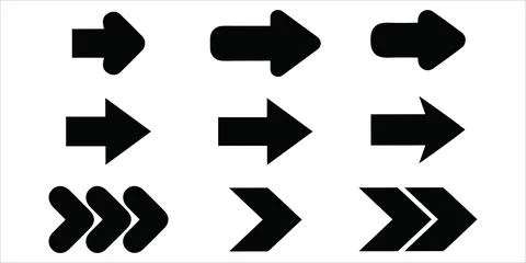 Bold Round Rounded Chevron Arrows Stock Illustration