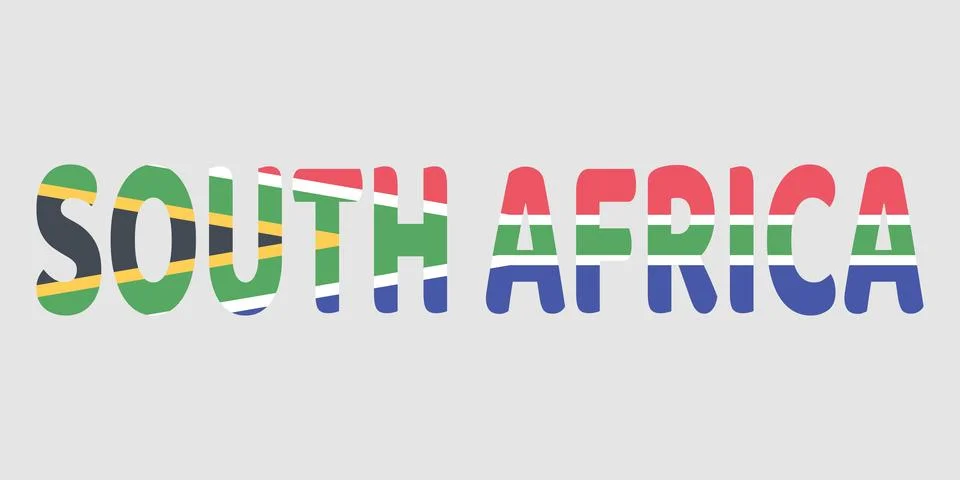 Bold, rounded letters form the words SOUTH AFRICA against a light gray back.. Stock Illustration