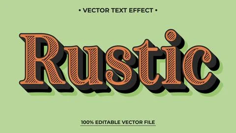 Bold Rustic Typography with Retro Striped Fill and Shadow on Light Green イラスト素材