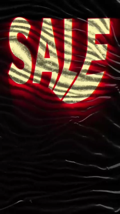 Bold SALE Text with Wavy Light Animation Stock Footage 307629396