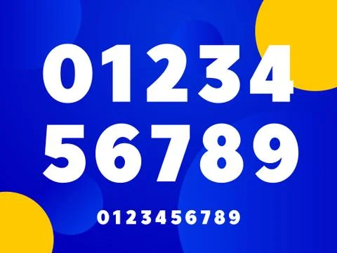 Bold sans serif style vector numbers set Stock Illustration