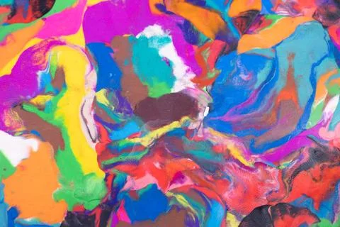 Bold saturated plasticine chaos pattern with electric pigments colliding into Stock Photos