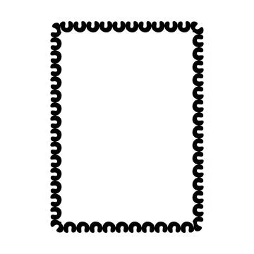 Bold Scalloped Rounded Square Border Frame Decorative Vector Illustration Stock Illustration