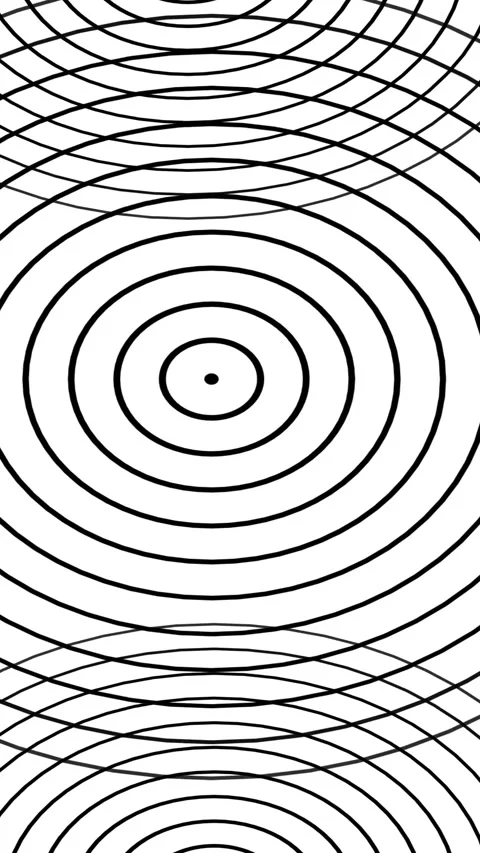Bold seamless texture of black and white concentric circles and arcs with e.. Stock Footage 344731286