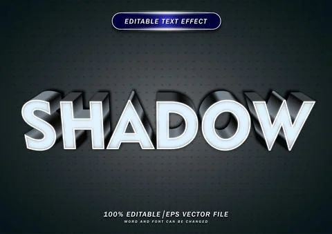 Bold shadow text effect. editable style Stock Illustration