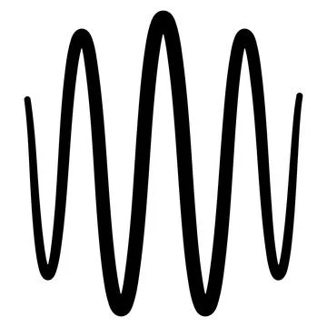Bold sinusoidal wave form representing periodic signal Stock Illustration