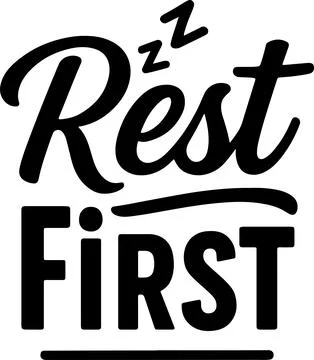 Bold slogan emphasizing the importance of prioritizing rest and recovery Stock Illustration